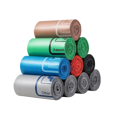 Materiali riciclati sigillo stellare PE sacchetti di spazzatura di plastica su rotolo per una vita ecologica