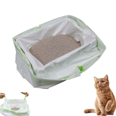 Ordine personalizzato accettato Jumbo Kitty Litter Box Liners con chiusura a corda in beige