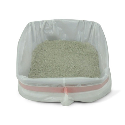 Ordine personalizzato accettato Jumbo Kitty Litter Box Liners con chiusura a corda in beige