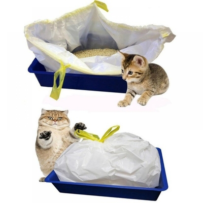 Ordine personalizzato accettato Jumbo Kitty Litter Box Liners con chiusura a corda in beige