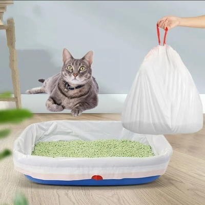Sacchetti di spazzatura per gatti spessi dimensioni Jumbo con chiusura a corda di trazione Ordine personalizzato accettato