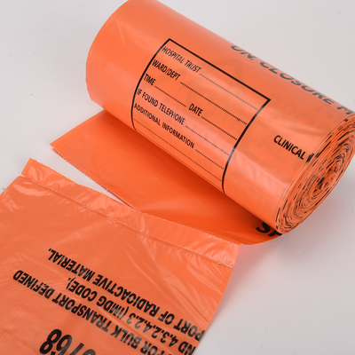 Logo personalizzato HDPE Biohazard Sacchetto giallo per rifiuti medici per rifiuti clinici OK Compost certificato