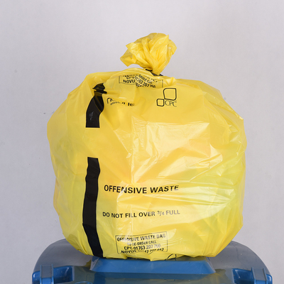 Logo personalizzato HDPE Biohazard Sacchetto giallo per rifiuti medici per rifiuti clinici OK Compost certificato