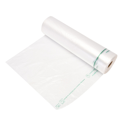 Sacchetto di imballaggio per alimenti trasparente su rotolo con materiale HDPE biodegradabile e spessore 5-100 mic