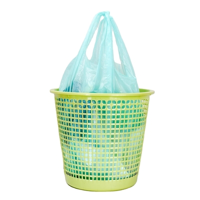 T-shirt manico sacchetto di rifiuti di plastica su rotolo per la struttura del materiale HDPE/LDPE