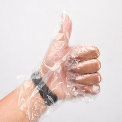 Manipolazione degli alimenti Occasione Selezione PE Plastica HDPE Guanti usa e getta in trasparente