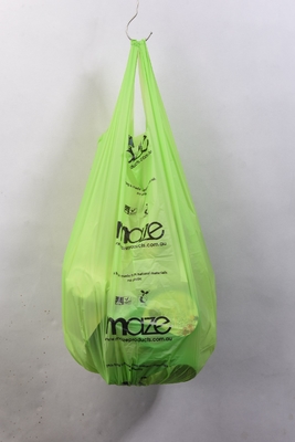 40% verde Struttura del materiale da risorsa biologica Prodotti alimentari personalizzati Sacchetti di plastica riutilizzabili