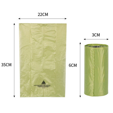 Sacchetto a fondo quadrato Biodegradabile Sacchetto di cacca per cani Sacchetto verde di imballaggio con cartone