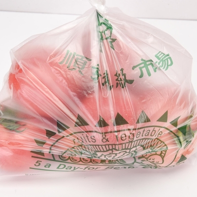 5-40 mic Spessore Imballaggio di stampa in plastica personalizzato Supermercato Sacchetto di produzione piatto su rotolo