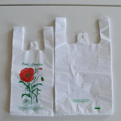 Borsa da maglietta nera in plastica in HDPE per lo shopping nei supermercati