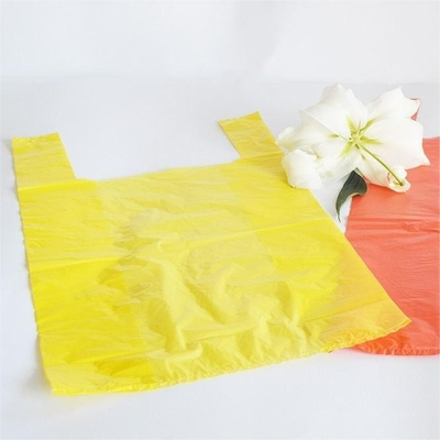 Borsa da maglietta nera in plastica in HDPE per lo shopping nei supermercati