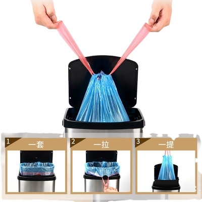 Logo personalizzato HDPE/LDPE/LLDPE Plastic Drawstring Rubbish Bin Garbage Bags for Heavy Duty