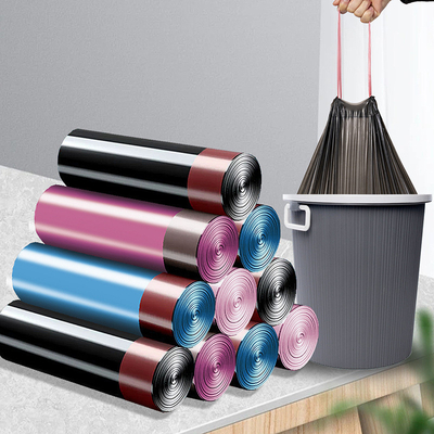 Sacchetto per la spazzatura portatile per la casa con corda a tendina con disegno colorato per una facile gestione dei rifiuti
