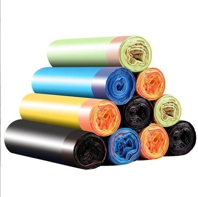 HDPE LDPE MDPE Sacchetto a fondo quadrato per ufficio per uso domestico Portatile con chiusura automatica Sacchetto di plastica a corda