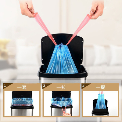 Busta di plastica portatile a chiusura automatica su misura per la classificazione dei rifiuti da cucina