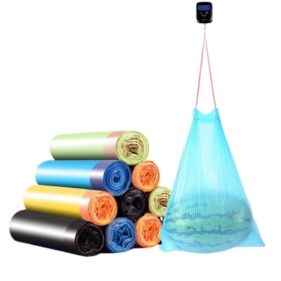 Sacchetto di rifiuti di plastica biodegradabile compostabile su rotolo con campioni avviabili personalizzato