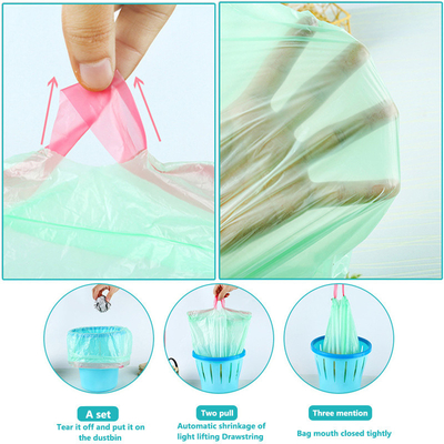 Ordine su misura Acceptato sacchetto da cucina a corda per rifiuti HDPE/LDPE/LLDPE per rifiuti da cucina