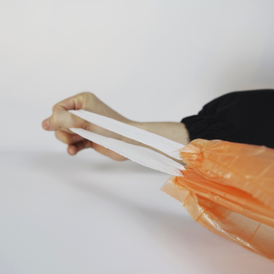 Sacchetto per rifiuti monouso in HDPE colorato con chiusura a corda