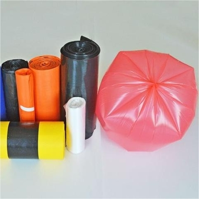 Manipolazione della superficie di stampa offset LDPE Sacchetto di spazzatura di plastica su rotolo per bidone da spazzatura beige