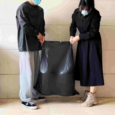 Conveniente contenitore di sacchetto per rifiuti in plastica nera HDPE e smaltimento ecologico dei rifiuti