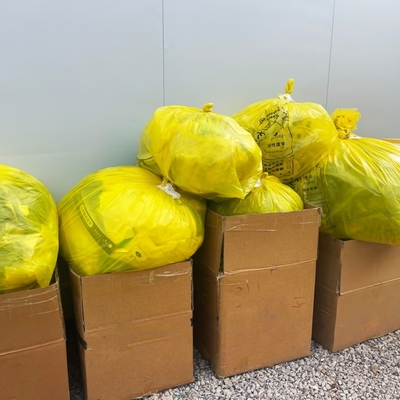 Sacchetti portatili in PE a bocca piatta per lo smaltimento dei rifiuti ospedalieri e clinici Spessore 5-100 mic