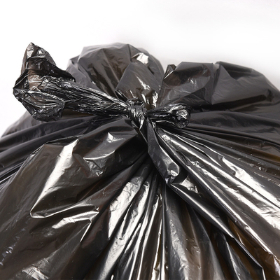 Beige PE Plastic HDPE/LDPE Flap Tie Bag Trash Garbage Bag per il marchio personalizzato diretto