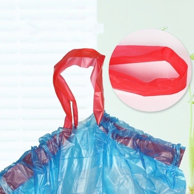 Sacchetto per rifiuti di cucina a corda nera ingrossata in materiale HDPE/LDPE/LLDPE