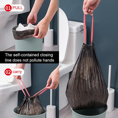Sacchetto per rifiuti di cucina a corda nera ingrossata in materiale HDPE/LDPE/LLDPE