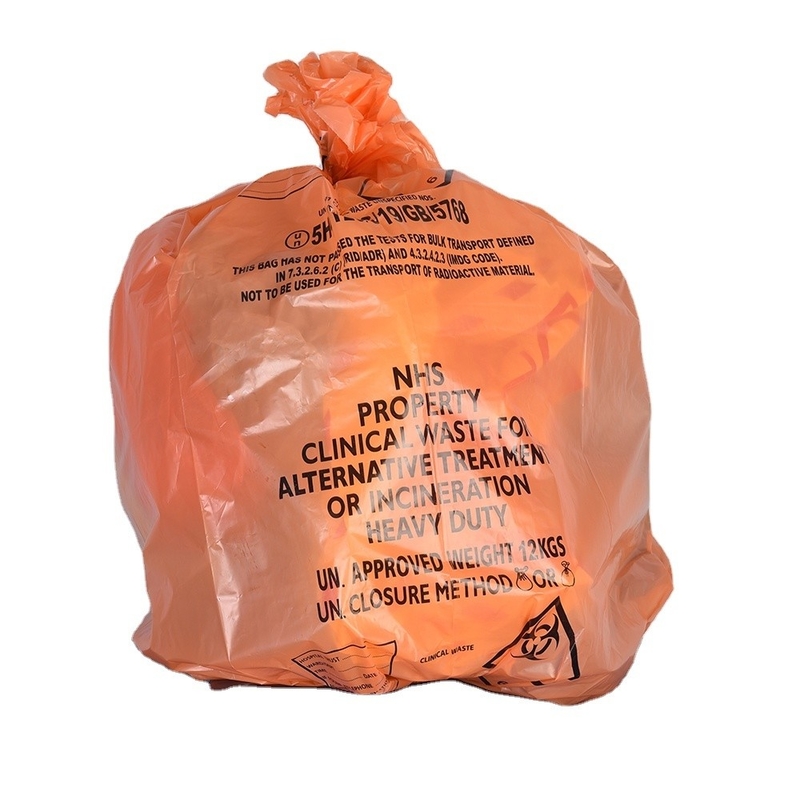 1 tonnellata con logo personalizzato, confezioni mediche, borsa di sicurezza gialla, borse HDPE accettate