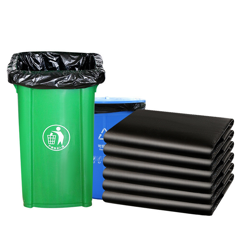 Sacchetti da spazzatura per appaltatori in HDPE Sacchetti da spazzatura neri super spessi per lavori di cantiere di stoccaggio dei rifiuti