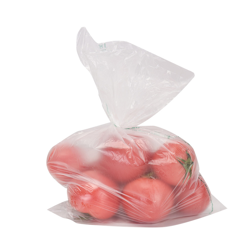 Sacchetto di imballaggio per alimenti trasparente su rotolo con materiale HDPE biodegradabile e spessore 5-100 mic