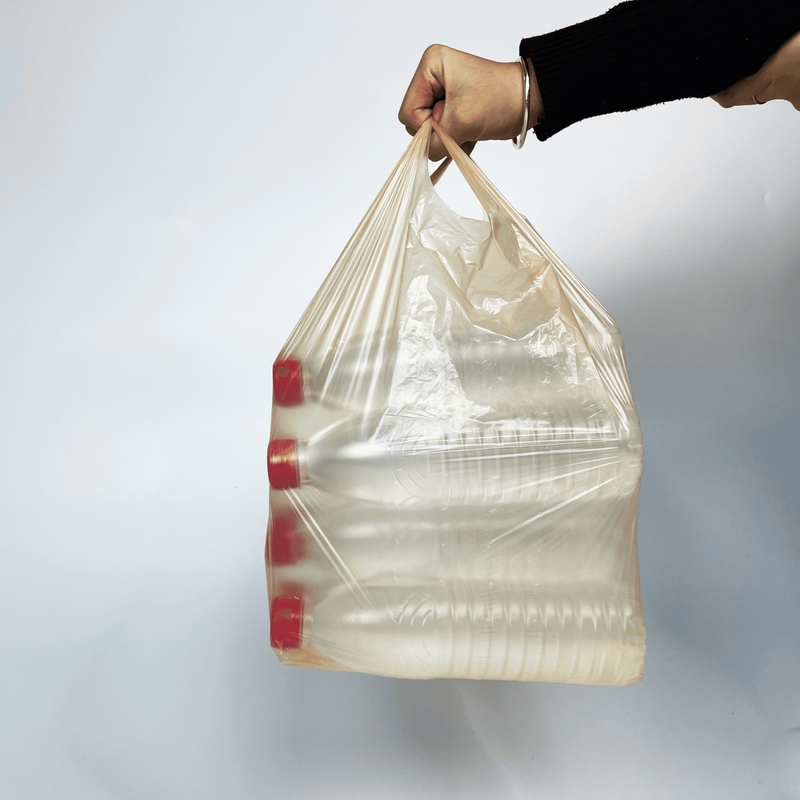 T-shirt in poli-plastica HDPE su misura Borsa da supermercato per imballaggi per ortaggi alimentari