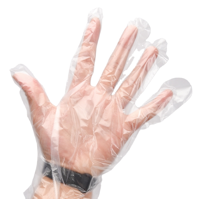 Guanti in plastica usa e getta per cucina, manipolazione alimentare invernale