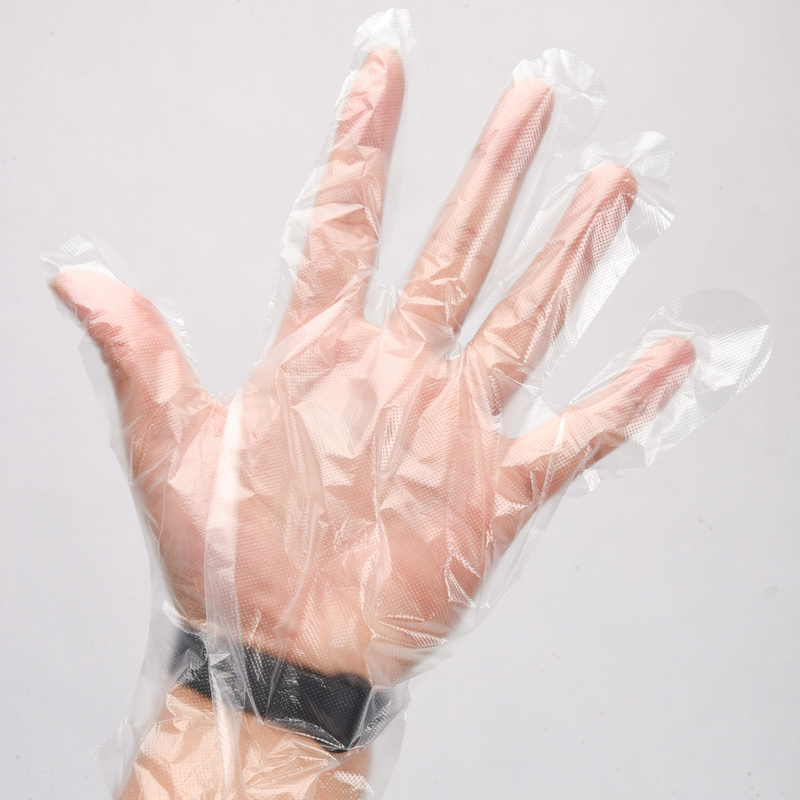 Guanti in HDPE di spessore medio per la pulizia senza perdite di qualità alimentare Guanto in vinile usa e getta