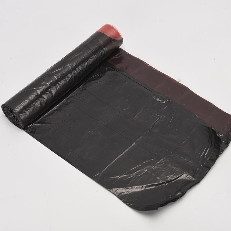 Ingrossatori di sacchetti per contenitori di rifiuti in plastica in PE nero con stampa offset e carico pesante
