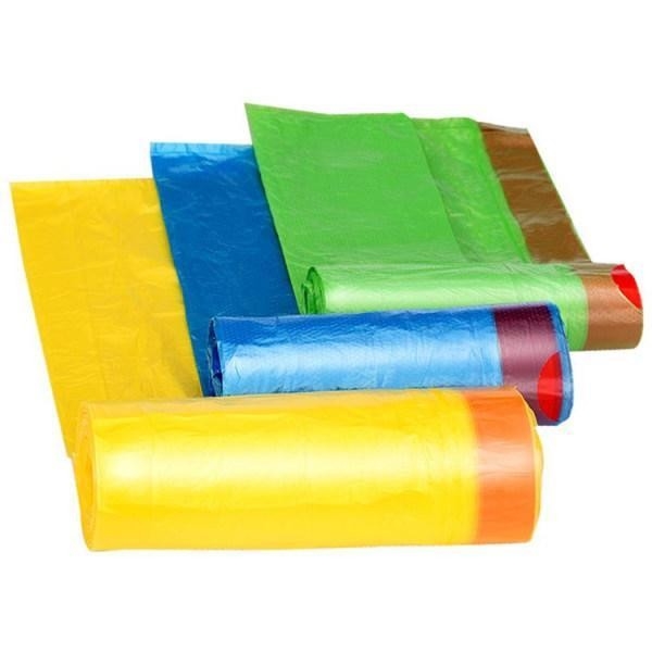 Stampa offset String di trazione Sacchetti da spazzatura per contenitori di bidoni da spazzatura in spessore da 5-50 micron