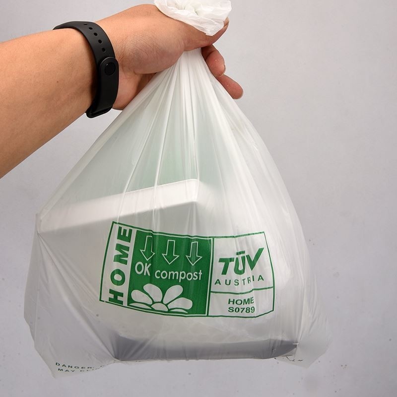Sacchetto a fondo quadrato Biodegradabile PP Vestito di plastica Sacchetto per supermercati personalizzati