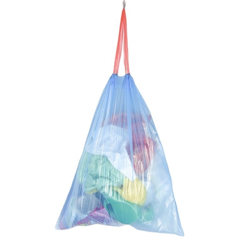 Sacchetto per rifiuti in PE riciclato colorato Sacchetto per rifiuti a corda per una soluzione ecologica