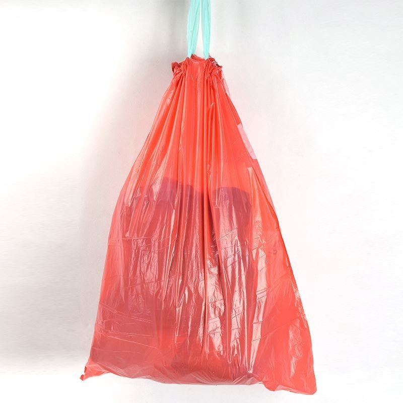 Sacchetto di rifiuti in HDPE con corda di trazione e certificato OK compost per la gestione dei rifiuti
